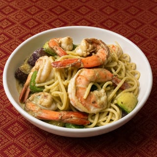 Pasta Green Curry Shrimp