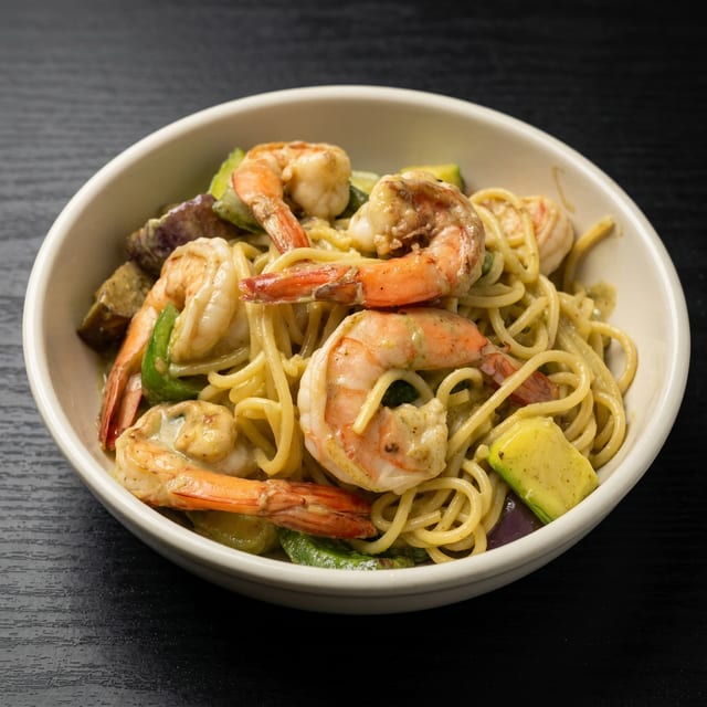 Pasta Green Curry Shrimp.